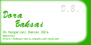 dora baksai business card